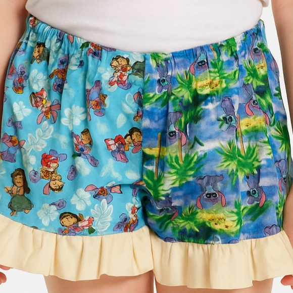 Hand made shorts with ruffles lilo and stitch Size small medium - Picture 1 of 3
